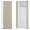 Шкаф распашной Байонна латте с полкой и штангой 80х232,2х54,5 ЛДСП каркас белый